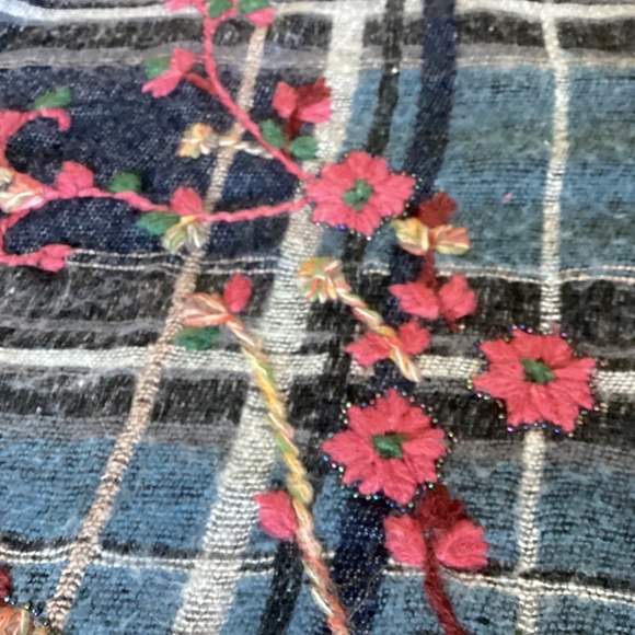 Embroidered plaid poncho by Anthropologie OS - Picture 7 of 8